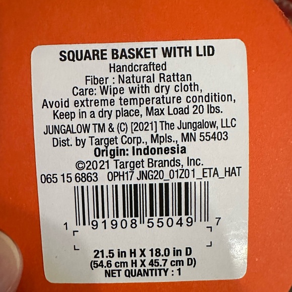 NWT SOLD OUT Opalhouse Target Jungalow RARE Rattan XL Storage Basket Bin w/ Lid - Picture 3 of 10